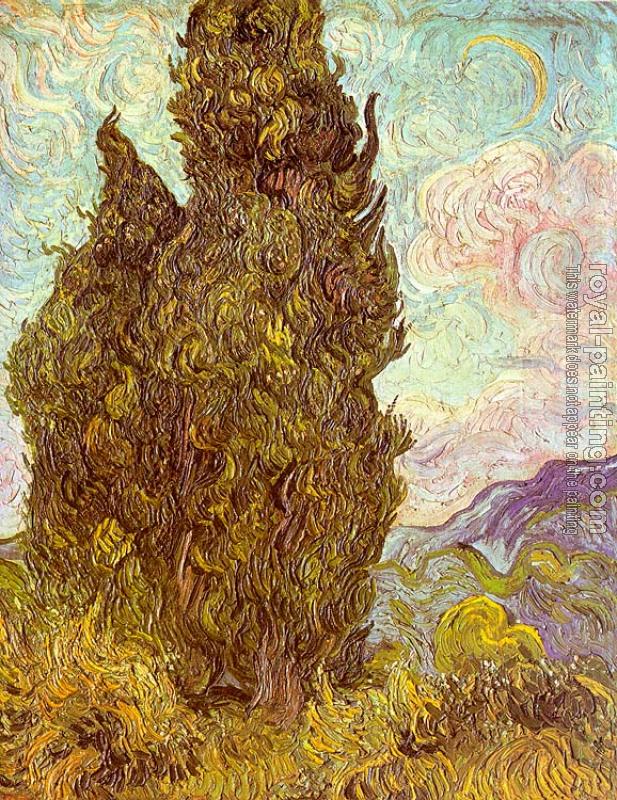 Vincent Van Gogh : Two Cypresses
